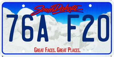SD license plate 76AF20