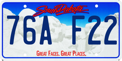 SD license plate 76AF22