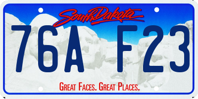 SD license plate 76AF23