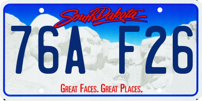 SD license plate 76AF26