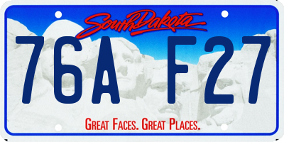 SD license plate 76AF27