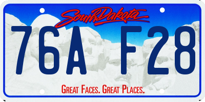 SD license plate 76AF28