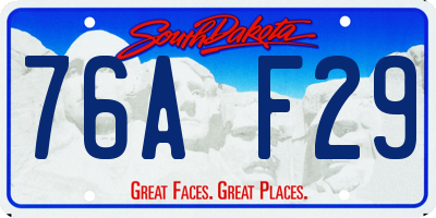 SD license plate 76AF29