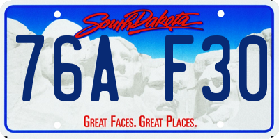 SD license plate 76AF30