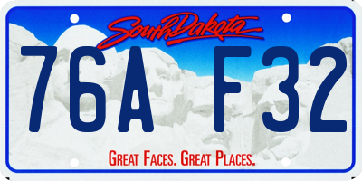 SD license plate 76AF32