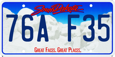 SD license plate 76AF35