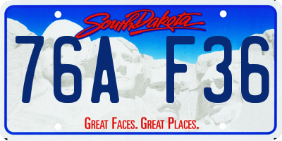 SD license plate 76AF36