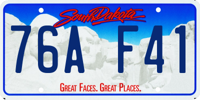 SD license plate 76AF41