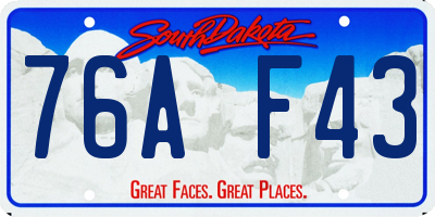 SD license plate 76AF43