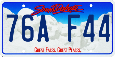 SD license plate 76AF44