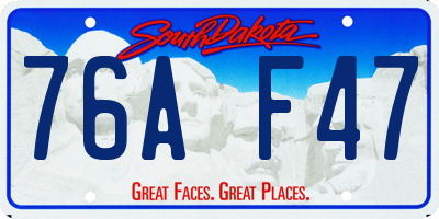 SD license plate 76AF47