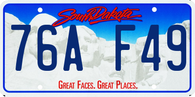 SD license plate 76AF49