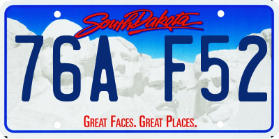 SD license plate 76AF52