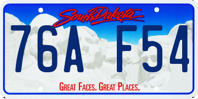 SD license plate 76AF54