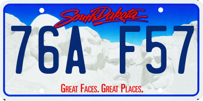 SD license plate 76AF57