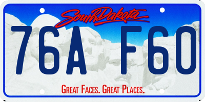 SD license plate 76AF60