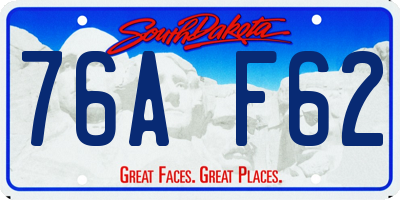 SD license plate 76AF62