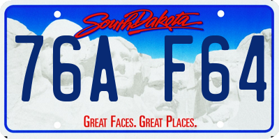 SD license plate 76AF64