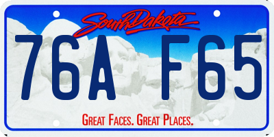 SD license plate 76AF65