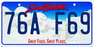 SD license plate 76AF69