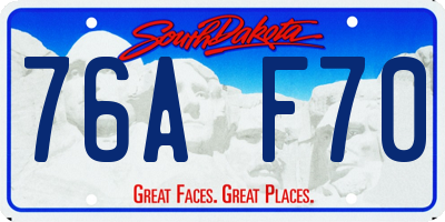 SD license plate 76AF70