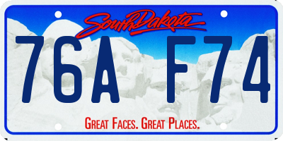 SD license plate 76AF74