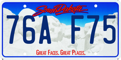 SD license plate 76AF75