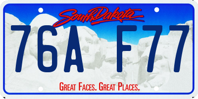 SD license plate 76AF77