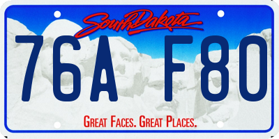 SD license plate 76AF80