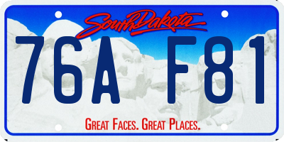 SD license plate 76AF81