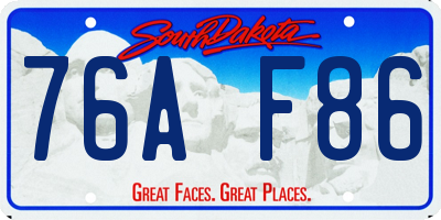 SD license plate 76AF86