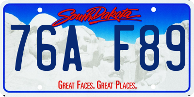 SD license plate 76AF89