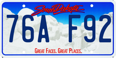 SD license plate 76AF92