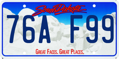 SD license plate 76AF99