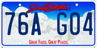 SD license plate 76AG04
