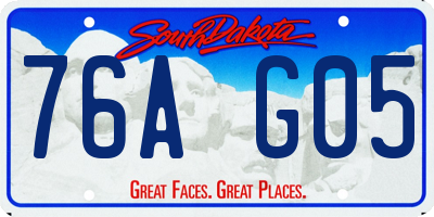 SD license plate 76AG05