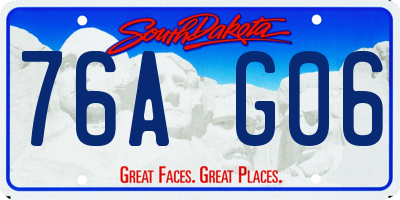 SD license plate 76AG06