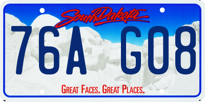 SD license plate 76AG08