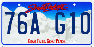 SD license plate 76AG10