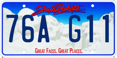 SD license plate 76AG11