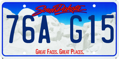 SD license plate 76AG15