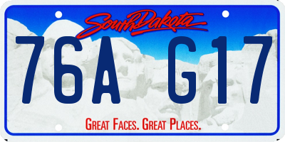 SD license plate 76AG17