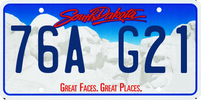 SD license plate 76AG21