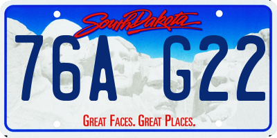 SD license plate 76AG22