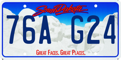 SD license plate 76AG24