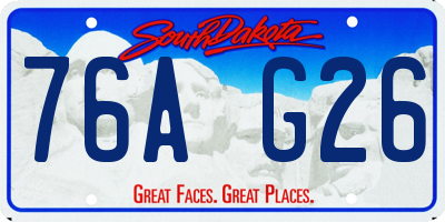 SD license plate 76AG26