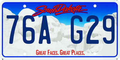 SD license plate 76AG29