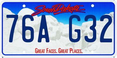 SD license plate 76AG32