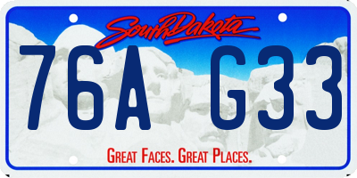 SD license plate 76AG33