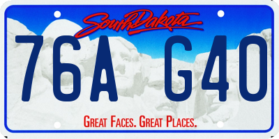 SD license plate 76AG40
